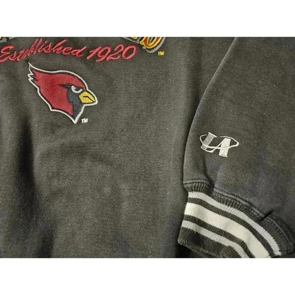 Vintage Arizona Cardinals Sweatshirt NFL 90s Logo Athletic L Black Embroidered - Picture 2 of 9